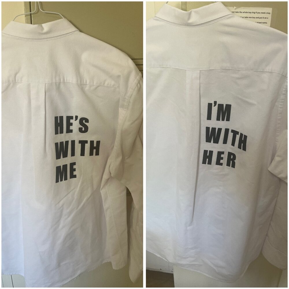He's With Me  I'm With Her Long Sleeve Shirts